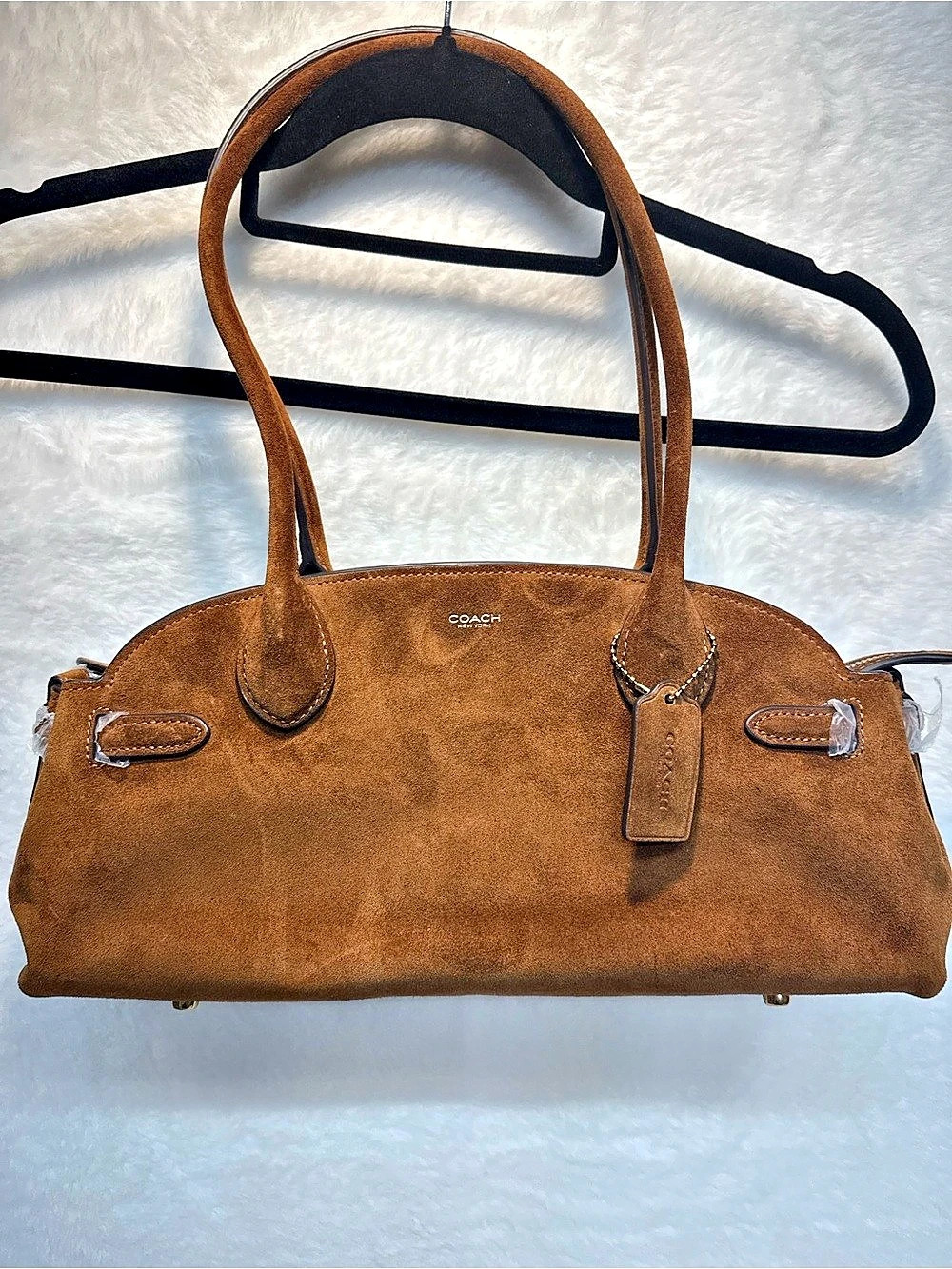 Coach Edie 31 Suede Satchel in Brown Like New